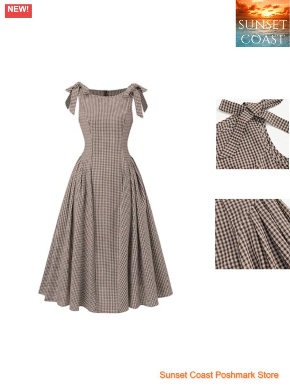SweatyRocks Sleeveless Plaid A-Line Midi Dress Ruffle